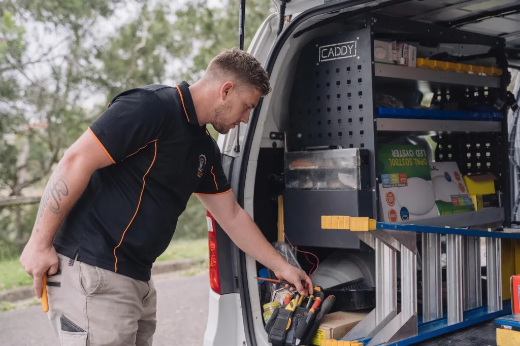 Licensed Frenchs Forest electrician working on a residential job
